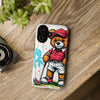 Teddy bear golf-themed iPhone 16 case