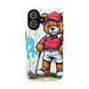 Teddy bear golf-themed iPhone 16 case