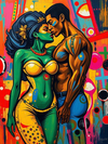 SEXY LOOKING AND COLOFUL MAN AND WOMAN DIGITAL DOWNLOAD ART PRINT