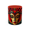 Accent Coffee Mug (11, AFRICAN MASK COLORFULL Coffee Mug