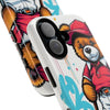 Teddy bear golf-themed iPhone 16 case