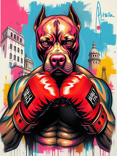 WALL ART BOXING DOGMAN